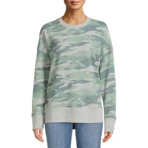 Time and Tru Women's Crewneck Sweatshirt Camouflage